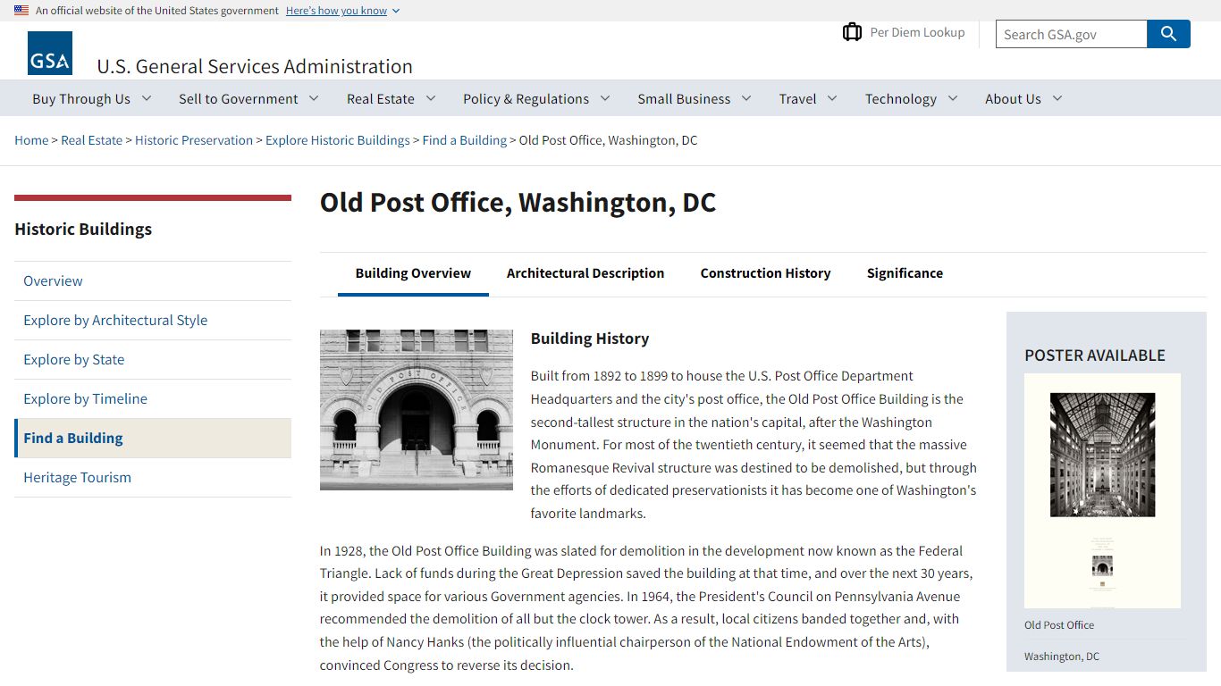 Old Post Office, Washington, DC | GSA